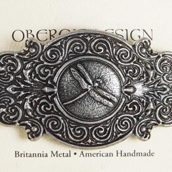 Elegant Silver Victorian Dragonfly Hair Clip Large Handcrafted Metal Barrette main image 8
